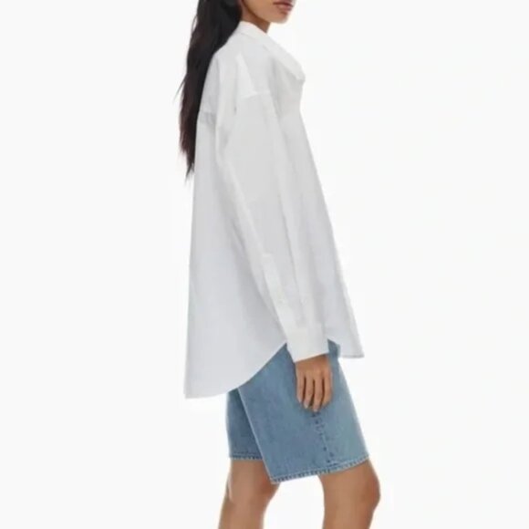 Aritzia Wilfred Free Relaxed Button Up Shirt White Size Small - Picture 3 of 9